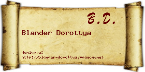 Blander Dorottya névjegykártya